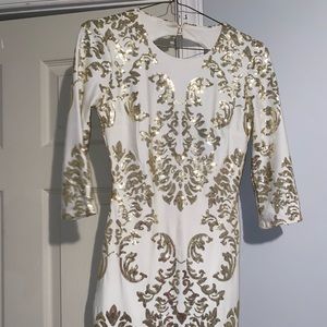 Gold and white dress